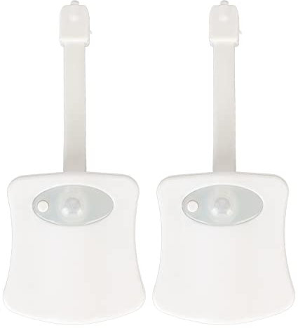 Luz de noche de inodoro 8 colores LED Sensor de movimiento de modo 2, luces de baño con pilas para armario de agua, fácil instalación