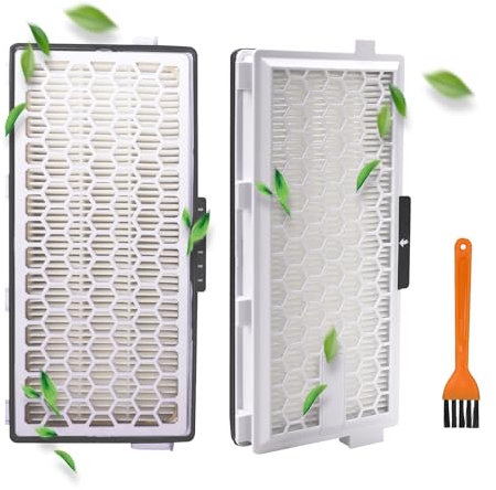2 Active Airclean Plus 50 Filters für Miele HEPA AirClean Filter SF-HA 50 S8340 Ersatz Staubsauger Filter für Miele Compact C1 C2 Complete C2 C3 Passend für S4, S5, S6, S8 Serie mit Staubpinsel