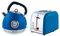 Bargain Shack Stainless Steel 2200W 1.8L Rapid Boil Electric Kettle & 2 Slice Wide Slot Toaster 900W with 6 Browning Controls 2Pcs Matching Kitchen Sets (Blue)