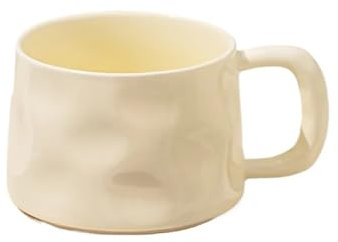 BODOBTF Ceramic Mugs Retro Coffee Cups and Saucers Exquisite Afternoon Teacup Breakfast Milk Mug Girl Gift Coffee Cup Office Water Cups(Milky White Cup)
