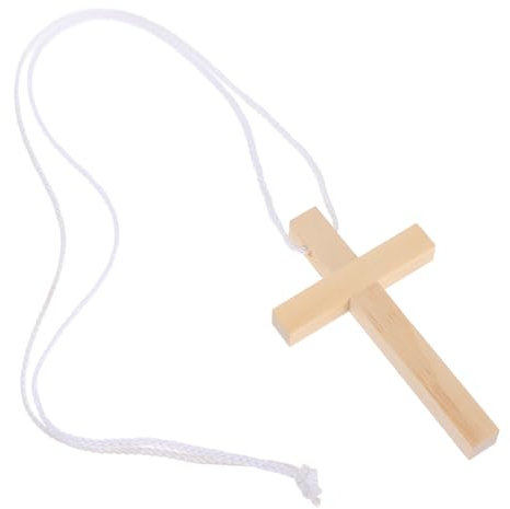 HOLIDYOYO Ornamento Croce Di Legno Rustico Preghiera Arredamento Attraverso Arte Da Parete Rustica Minicroce Ornamento Del Crocifisso Moderno Decorazione Perlina Incrociata