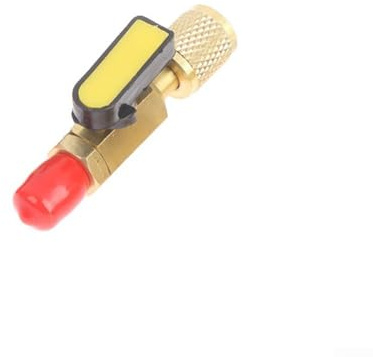 Honseadek Válvula de bola de aire acondicionado SAE de 1/4 pulgadas, adaptador de válvula de cierre de latón, recto manual para válvula HVAC para sistemas R134a R410a R22 R12, compatible con (BV-A01