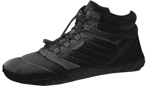 Chaussures pieds nus - Doublure chaude - Chaussures d'hiver pour homme et femme - Chaussures pieds nus - Imperméables - Antidérapantes - Confortables - Large pointe - Chaussures de randonnée, Noir