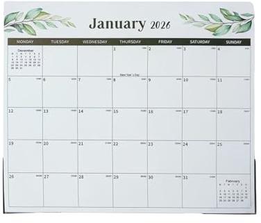 Refrigerator Note Display, Annual Task Calendars, Grid System with Steel Backing, Thick Paper Wide Arrangement Panel, Yearly Calendar with Minimal Style, Wall Planner for Home and Office