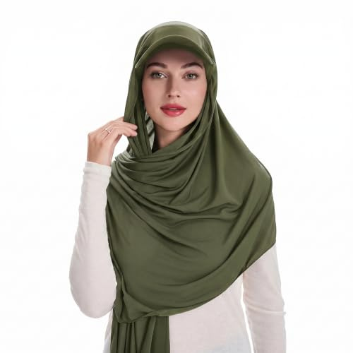 ZLYC Muslimsk hijab halsduk med paraply, klar att använda, damer