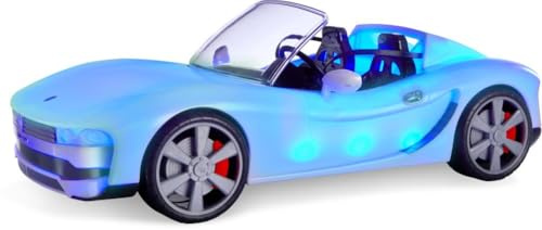 Rainbow High Colour Change Voiture - Véhicule Convertible, lumières LED 8-en-1, Roues Amovibles, Ceintures de sécurité fonctionnelles et Volant - Doré - Cadeau à Collectionner, 6 Ans Plus
