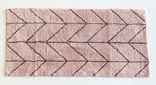 ADOB Premium Design Badematte, Badezimmerteppich, Badteppich, rutschfest, kuschelweich, 140x70 cm, Farbe Altrosa, 17251