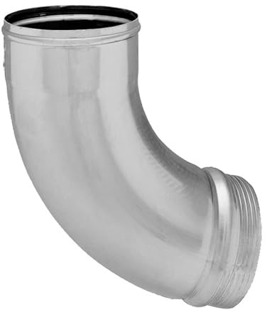 ZAMBELLI Coude Descente Gouttière Zinc Bourrelet 72° 80mm Argent