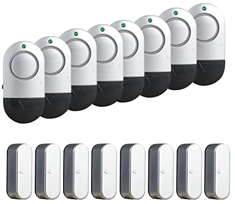 Window Alarm Sensors, Door Alarms for Home Security,120 DB Pool Door Alarm for Kids Safety (8 Pack)
