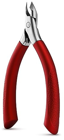 BEZOX Cuticle Clipper for Salon-Worthy Nails - Professional Half Jaw (5 mm) Cuticle Trimmers with Silicon Handle for Expert Manicures, Precision Cuticle Cutters Premium Cuticle Tool - Red