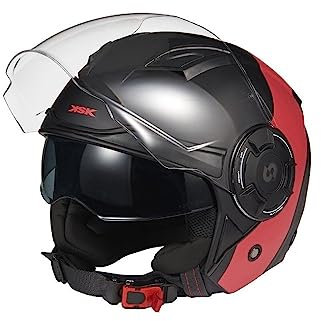 KSK Casque Jet DS ULTRASONIC COPPER & RED Noir et rouge