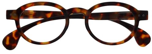 OPULIZE OCA Lunettes de Lecture - Monture Ronde Moderne Rétro - Écaille de Tortue Marron Brillante - Hommes Femmes - Charnières à Ressort - R54-2 - +2.50