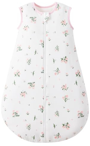 Duomiaomiao Baby Sleeping Bag Winter 2.5 Tog Sleeping Bag 18-36 months 100% Cotton Baby Wearable Blanket for Newborn, Flower