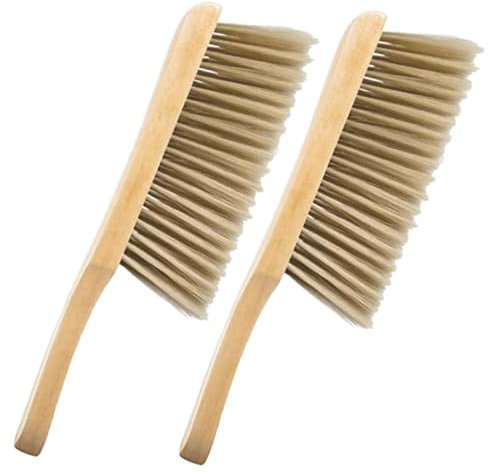 CIYODO 2 Pezzi Spazzola Pulizia Setole Morbide Manico Legno Spazzola Polvere Lenzuola Divani Mobili Pulizia Casa Elettrodomestici