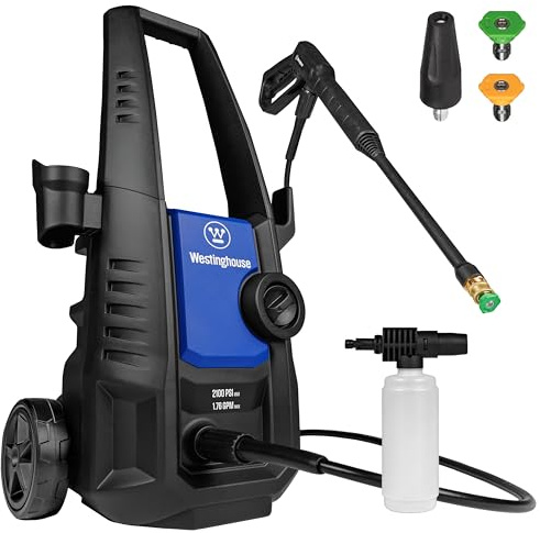 Westinghouse ePX3050 Electric Pressure Washer, 2100 Max PSI 1.76 Max GPM with Foam Cannon and Turbo Nozzle, for Cars/Fences/Driveways/Home/Patios