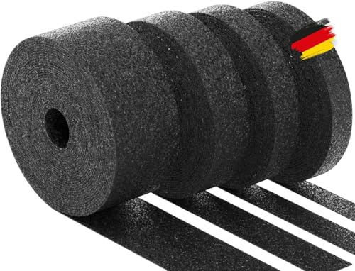 BAUHELD Terrassenpads Rolle 10m x 50mm x 3mm [Made in Germany] - Antirutsch Bautenschutzmatte aus Gummigranulat - Als Unterlegplatten für Terrassen-Fliesen, WPC Terrassen-Dielen, Stelzlager, Balkon