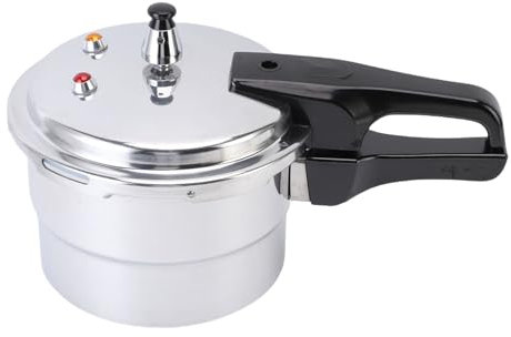 Kikumi Schnellkochtopf mit Aluminiumlegierung, 3L Schneller Kochtopf mit Dampfregal, Explosionsdarsteller mit Hoher Festigkeit, Geeignet für Gasherd Geeignet