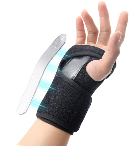 VQUNBG Wrist Support Splint Brace, Compression Wrist Support Brace for Men & Women, Adjustable Strap Hand Supports Stabilizer for Tendonitis, Arthritis, Gym, Sports (Black, Right)