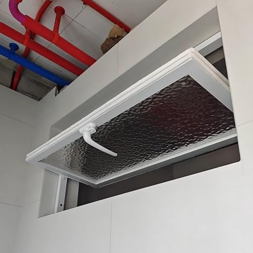Finestra Finestre a Filo con Maniglia Bloccabile, Finestra Ventilata per Seminterrato, Finestre per Casetta da Gioco/Cucina/Pollaio(White,16x24in/400x600mm)