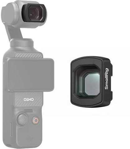 SMALLRIG 0.72X vidvinkelobjektiv för DJI Osmo Pocket 4/3, magnetisk fäste för snabb installation, med expanderande synvinkel till 112°, kompakt och lätt design - 5650