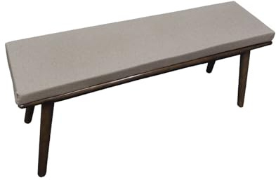 Genérico Cojin Banco Exterior de Lino Impermeable 100X35CM Colchoneta Banco Jardin con Espuma 50D, Base Antideslizante y Hebilla, Cojines para Banco para Terraza, Balcón, Patio y Porche