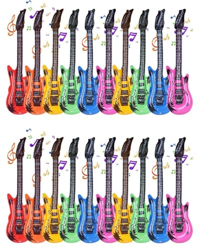 UDSKNV[KSL 20X Chitarra Gonfiabile, Chitarra Soffio, Adatta per Feste di Regali per Bambini