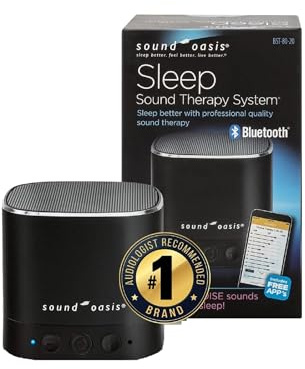 Sound Oasis Pink Noise Bluetooth Sound Machine for Sleeping, 20 Non-Looping Soothing Sounds with Speaker & Memory Function, Portable Sleep Sound Therapy for Home, Office or Travel