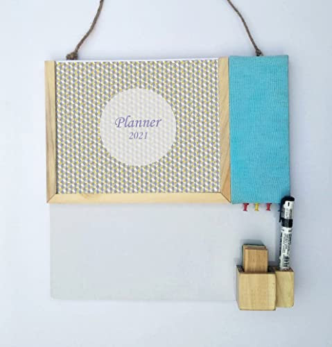 IVEI Lavagna combinata con planner – Lavagna combinata blu e lavagna bianca con planner – Lavagna cancellabile a secco – Bacheca – Organizzatore innovativo – per ufficio e casa