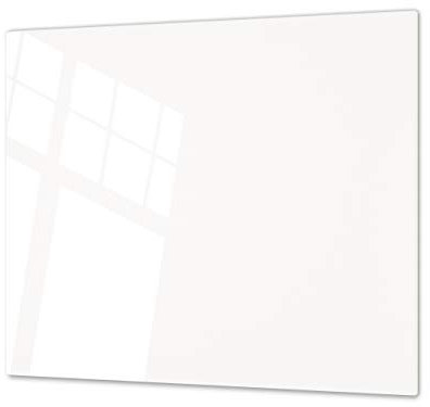 Planche à découper en verre trempé – Couvre-cuisinière et protège-plain de travail en verre résistant – UNE PIÈCE (60x52 cm) ou DEUX PIÈCES (30x52 cm chacune); D18 Série de couleurs: A Blanc