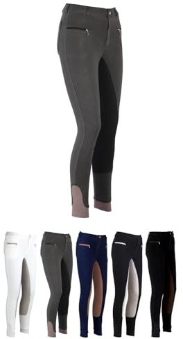 RL24 - Damen Reithose Vollbesatz Flex Basicline – Dunkelgrau/Schwarz 44