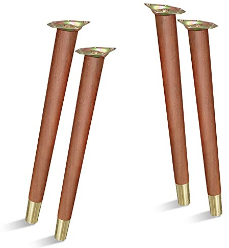TEMI 16 Wood Table Legs – Premium Set of 4 Wooden Furniture Legs for Desk, Coffee Table, Bench, Chair, Dresser, Bed, and Cabinet – Strong, Durable and Easy to Install