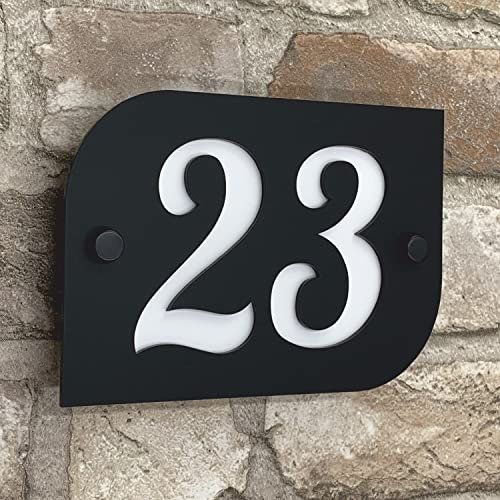 The House Sign Company – Windermere Personalised House Sign | 16cm X 12cm | Acrylic Door Plaque with Number | Weatherproof Outdoor House Name Plate