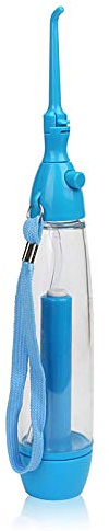 Water Dental Flosser Non-Electric Portable Affordable, Oral Irrigator Cordless Manual Air Pressure Simple Operation, for Home and Travel Blue