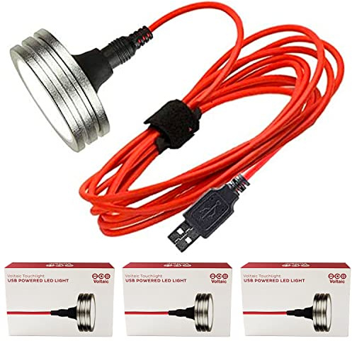 Voltaic Systems Emergency USB Led Light (3 Pack) - Waterproof, Dimmable Brightness Levels & Touch Control, for Camping, Patio, Tool Shed or Cabin, Emergency Kit