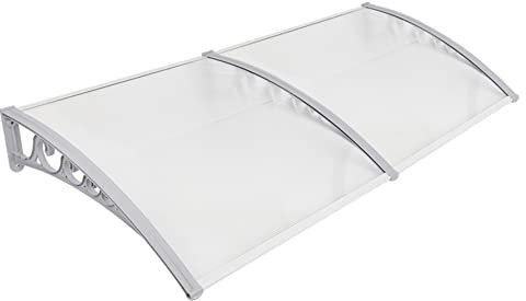 Tenda da sole per porta d'ingresso Marquise porta esterna da tetto, baldacchino in policarbonato e telaio per casa della finestra del balcone del garage, 100 x 200 cm