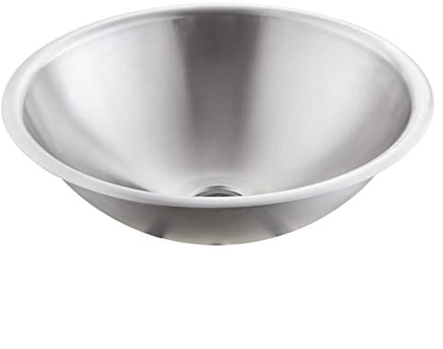 GaRcan Badezimmer-Waschbecken, Unterbau-Waschbecken, rund, aus gebürstetem Edelstahl, Badezimmergefäß, Waschtisch, Waschbecken, Kunstbecken, Toilette, Waschtisch