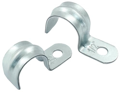 Biaungdo 30 Pcs M20 Rigid Pipe Strap, 3/4 Inch Zinc Plated Steel One Hole Strap Bracket Pipe Clamps Heavy Duty Conduit Clamps Tension Tube Clip Cable Clamp Hanger for Conduit, Pipe Fixing