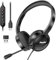 PANDER Headset with Mic, USB Wired Headset with Microphone for PC, Computer Headphone with Noise Canceling Mic, USB/USB-C Headsets with Microphone for Work Office Online Class Skype Zoom Meeting