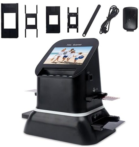 Converti 120 e 135/126/127 negativi e diapositive in digitale JPEG con 22 milioni di scanner per diapositive ad alta definizione + schermo LCD da 4,3 pollici - Conserva i ricordi in