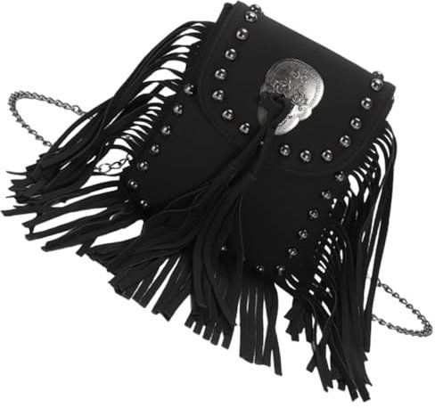 LIFKOME Pu-material Umhängetasche Für Damen Kettentasche Im Vintage-stil Mit Fransen Für Shopping Und Reisen Leicht Und Langlebig Für Tägliche Aufbewahrung Von Münzen Karten Und Schlüsseln