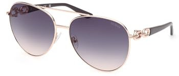 GUESS Damen Women GU0015828W61 Sunglass Sonnenbrille, Glänzendes Rotgold