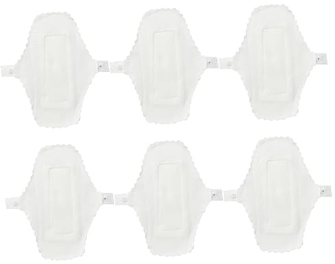 POPETPOP 6pezzi Assorbenti Igienici Lavabili in Fodera Riutilizzabile per Mutande Design Pratico e Morbido per Donne in Viaggio Bianco