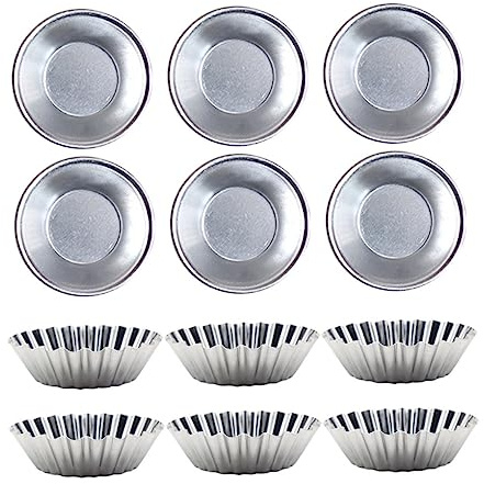 Cabilock 12PCS Mini Egg Tart Baking Molds Non Stick Tartlet and Pudding Skin Moulds Fluted Mini Tart Pans for Cheesecakes Pies Cupcakes and Dessert Baking