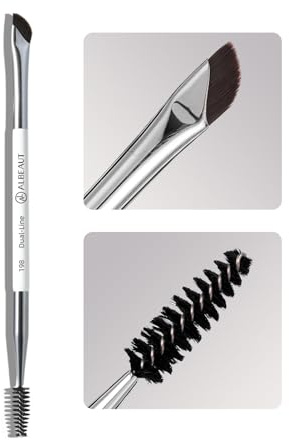 Albeaut Dual Eyeliner Brush Brow Brush, Precision Eye Makeup Applicator For Powder/Liquid/Cream Formula, Ultra-thin Eyeliner Brush Synthetic Bristles (198 Dual-Line)