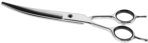 GARVALON Ciseaux de Toilettage Incurvés pour Animaux 18 CM en Acier Inoxydable Pointe Arrondie Ergonomiques et Sécurisés pour Chiens et Chats Outil Professionnel de Coupe pour Salon ou