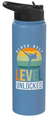 Black Belt Level Unlocked Stainless Steel Insulated Water Bottle