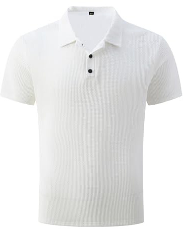 Polo para Hombre de Manga Corta de Malla de Seda de Hielo, Polo, Solapa, Botones, Cuello Abajo, Camisas, Verano, Transpirable, de Secado rápido, Camiseta Deportiva Fresca y elástica, para Ocio