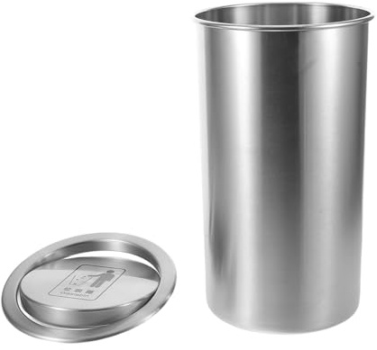 TOYANDONA Cubo de Basura Empotrable de Acero Inoxidable para Cocina y Oficina Tapa Abatible, Diseño Redondo y Fácil Mantenimiento, Resistente a Manchas y Corrosión