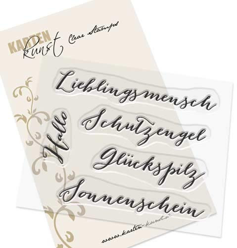 Clear Stamp-Set Stempel-Gummi - Karten-Kunst Große Worte Lieblingsmensch