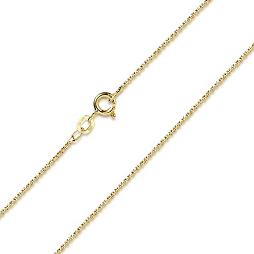 MATERIA Venezianerkette Gold Damen - Halskette 925 Silber vergoldet Goldkette 1,2mm für Frauen Mädchen in Box K100, Länge Halskette:55 cm